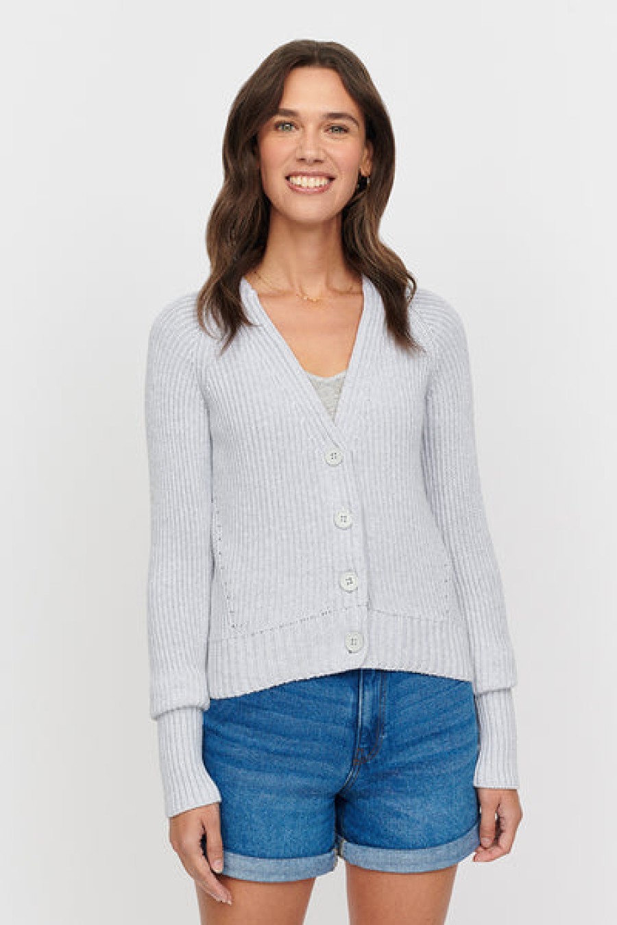 New &Isla Eve Rib V-Cardigan