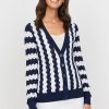 Hot &Isla Lily Wave Stripe V-Cardigan