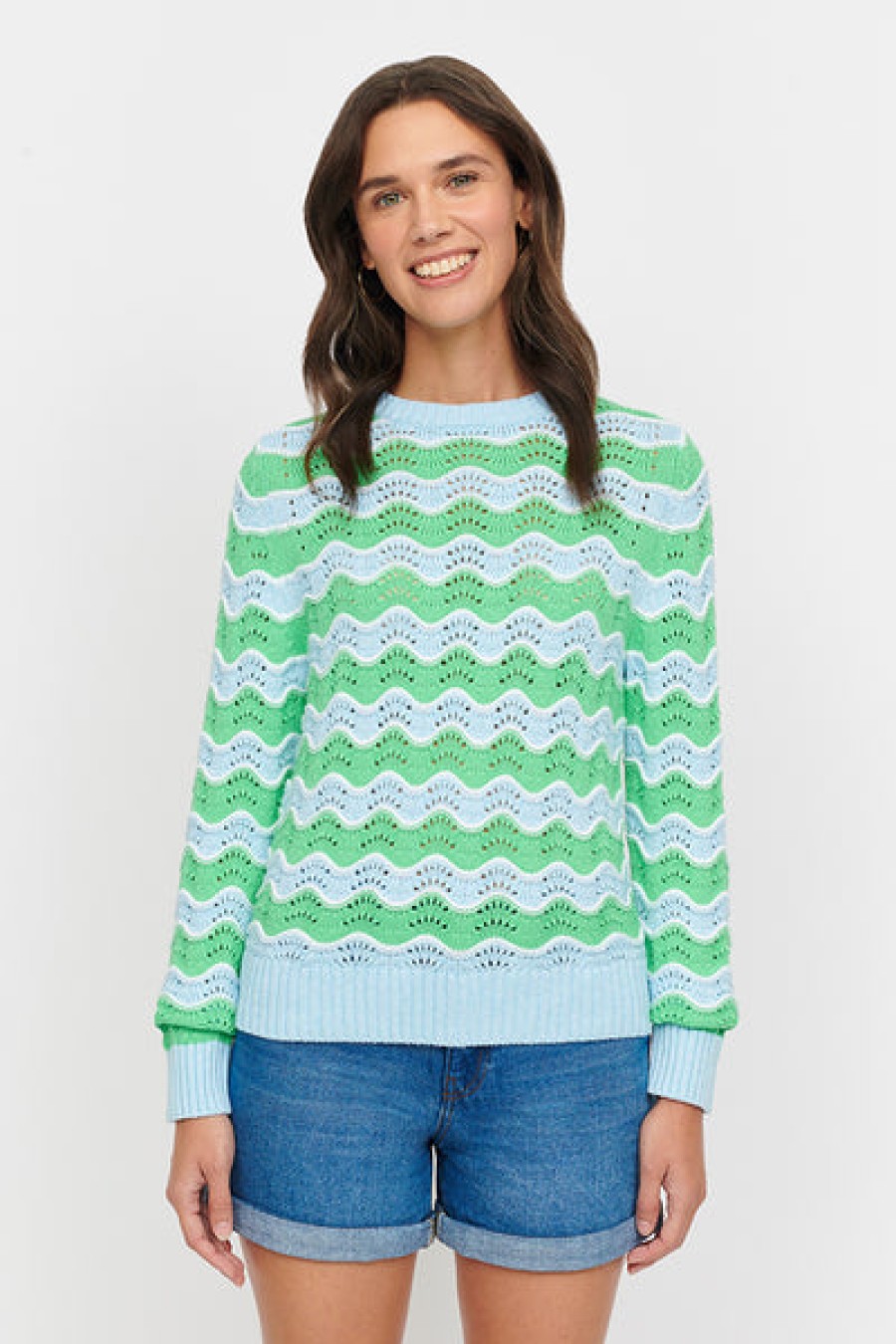 Online &Isla Levi Wave Stripe Crew