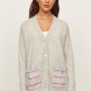 New &Isla Arya Slouchy Pocket Stripe V-Cardigan