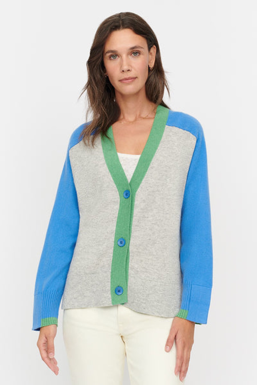 Online &Isla Hannah Color Block Easy V-Cardigan